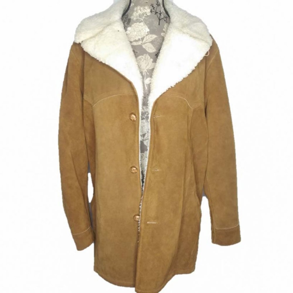 Oakton Limited Sz L Tall Leather Suede Shearling - Picture 1 of 8